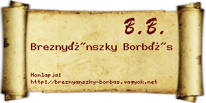 Breznyánszky Borbás névjegykártya